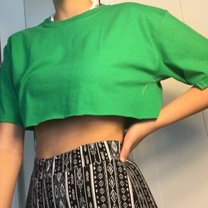 Hand made green crop top